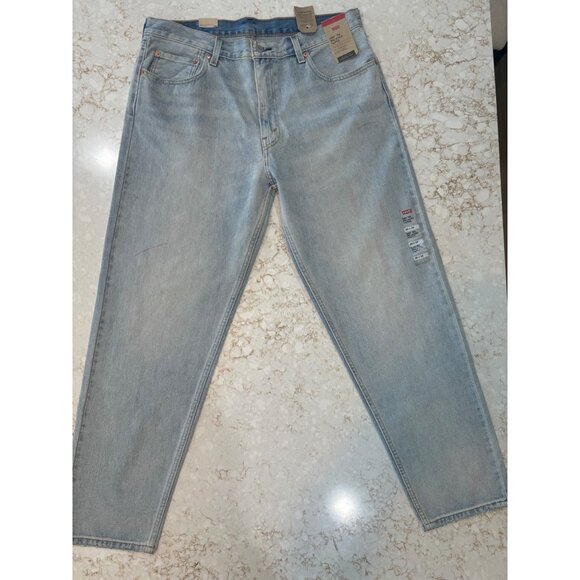 Levis 550 Mens 36x32 Relaxed Tapered Jeans Light Wash Denim Casual Wear Slight P - Picture 1 of 5